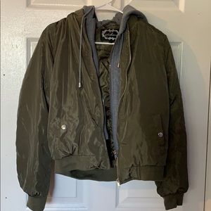 Olive green bomber jacket